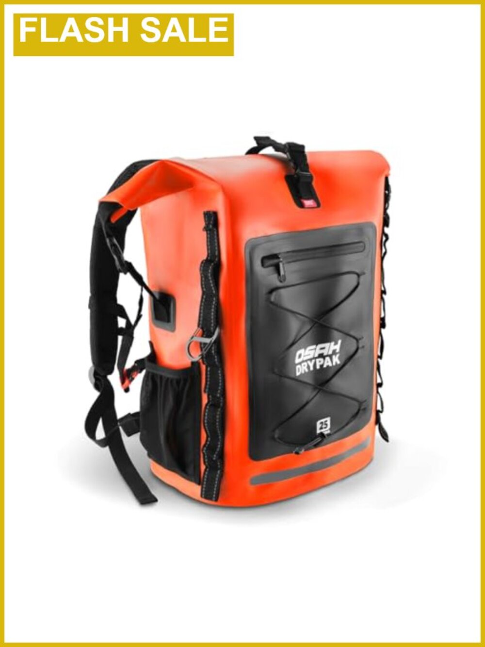 Waterproof Dry Bag Backpack 25L Roll-Top PVC Sack for Kayaking Camping